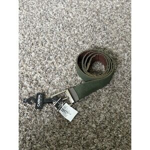 Carbon Elements Belt Large Reversible Green Wool Brown Faux Leather NWT Skater